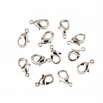 12mm Lobster Claw Clasps Nickel Plated Fasteners - PK12