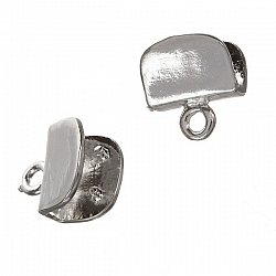 Ribbon/Cord Ends 8mm U-Shaped Silver Plated Clamps PK2