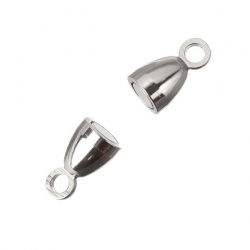 Silver Plated Magnetic Clasps 6x9mm Bullet Shape PK1