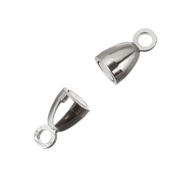 Silver Plated Magnetic Clasps 6x9mm Bullet Shape PK1