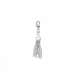 Silver 40mm Jewellery Tassel Charm With Lobster Clasp 