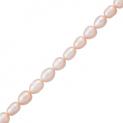 Freshwater Pearls Genuine Pink Rice Beads 6-7mm 14"
