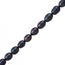 Freshwater Pearls Genuine Peacock Rice Beads 8-9mm 15.5"