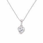 9mm Crystal Heart Pendant Necklace 18K White Gold Plated 9mm Crystal Heart Pendant Necklace 18K White Gold Plated