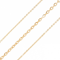 2.5x1.8mm Fine Trace Flat Chain Rose Gold Plated - 1m