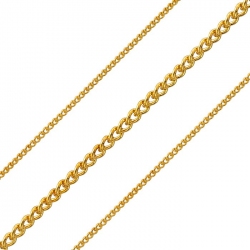 Fine 0.5mm Curb Chain 2.2mm Gold Plated on Steel 1 Metre