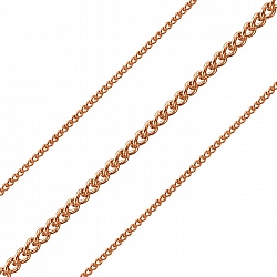 Fine 0.5mm Curb Chain 2.2mm Rose Gold Plated on Steel 1m