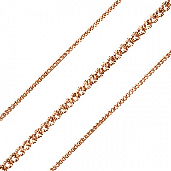 Fine 0.5mm Curb Chain 2.2mm Rose Gold Plated on Steel 1m