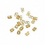 Earring Scroll Back Gold Plated Butterfly Stoppers 4mm