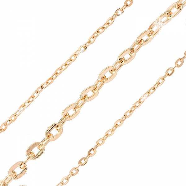 Flat Oval Link Chain Rose Gold Plated 5x3mm  - 1 metre