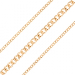 4x3mm Classic Fine Curb Chain Rose Gold Plated 1 Metre