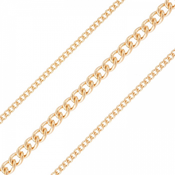 4x3mm Classic Fine Curb Chain Rose Gold Plated 1 Metre