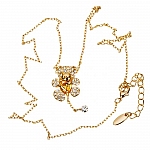 Crystal Teddy Bear Pendant Necklace 18K Rose Gold Plated