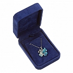 Four Leaf Clover Crystal Pendant Necklace - Teal