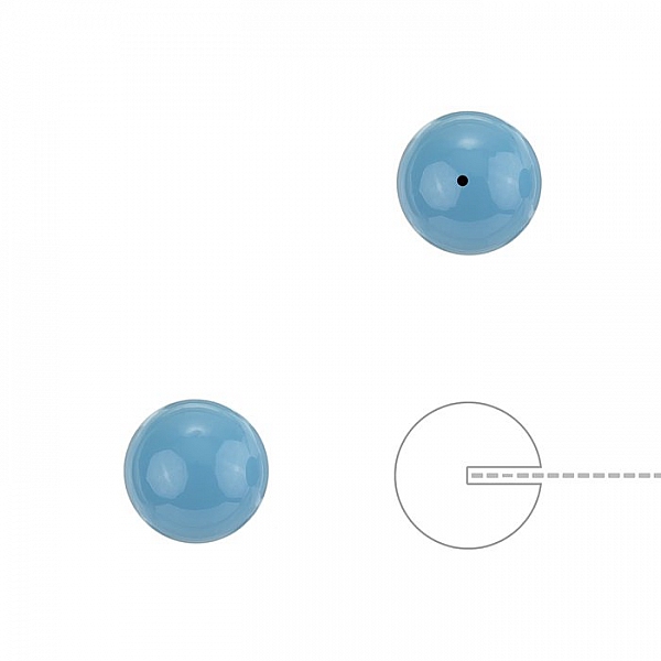8mm Swarovski Half Drilled Pearls Round Turquoise - PK2