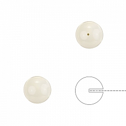 8mm Swarovski Half Drilled Pearls Round - Crystal Ivory