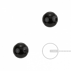 Swarovski 8mm Half Drilled Pearl Round Mystic Black PK2