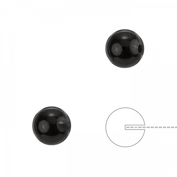 Swarovski 8mm Half Drilled Pearl Round Mystic Black PK2 Swarovski 8mm Half Drilled Pearl Round Mystic Black PK2