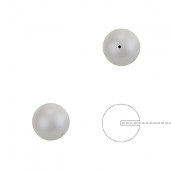 8mm Swarovski Round Half Drilled Pearls Pastel Grey PK2