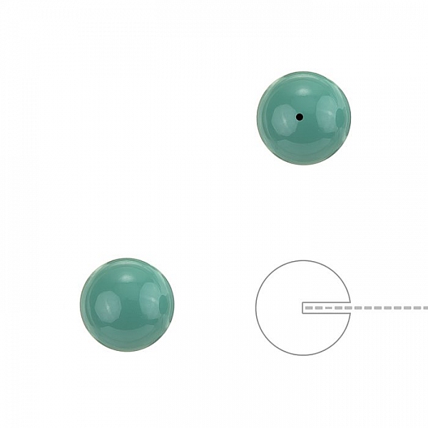 8mm Swarovski 5818 Round Half Drilled Pearls Jade - PK2