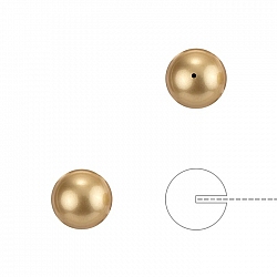 8mm Swarovski Half Drilled Pearl Round Vintage Gold PK2