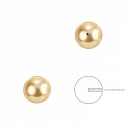 8mm Swarovski 5818 Half Drilled Pearls Round Gold - PK2