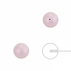 Swarovski 8mm Half Drilled Pearls Round Pastel Rose PK2