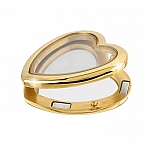 Stainless Steel Locket Magnetic Pendant Heart Gold 33mm