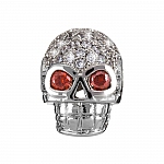 Brass Hollow Skull Bead Micro Pave Cubic Zirconia Silver Brass Hollow Skull Bead Micro Pave Cubic Zirconia Silver