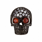 Brass Hollow Skull Bead Micro Pave Rhinestone Black 13mm Brass Hollow Skull Bead Micro Pave Rhinestone Black 13mm