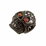 Brass Hollow Skull Bead Micro Pave Rhinestone Black 13mm Brass Hollow Skull Bead Micro Pave Rhinestone Black 13mm