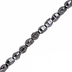 Hematite Skull Beads 10x8mm Metallic Black 8 Inch Strand