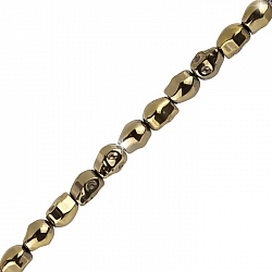 Hematite Skull Beads | 10x8mm Metallic Gold 8" Strand