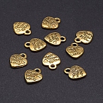 Tibetan Alloy Heart Charm 'Made With Love' Pendant 12mm PK10