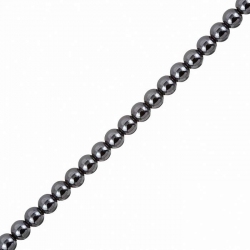 6mm Hematite Beads Round Black Semi-Precious 16" Strand