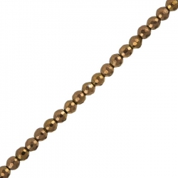 6mm Hematite Beads Copper Plated Faceted Semi-Precious