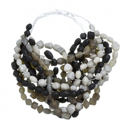 Pebblestone Mix Matte Glass Chip Beads 3 Strands 3-7mm