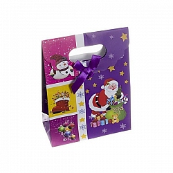 Xmas Theme Gift Bag - Fold Over Velcro 16x12.5x6cm PK1