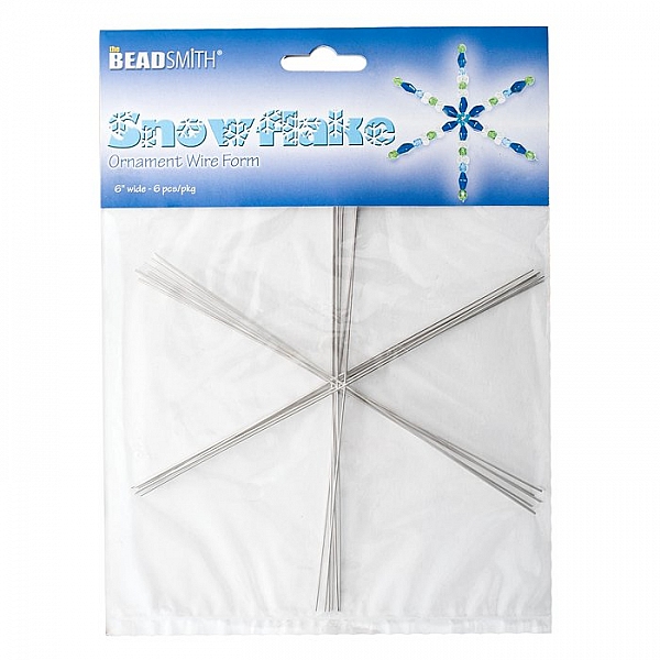 Beadsmith 6" Snowflake Wire Forms for Ornaments 6 Piece