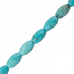 Natural Turquoise Rice Beads Faceted 20mm 15.5” Strand