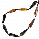 30mm Brown Agate Drop Beads Faceted Semi Precious Strand