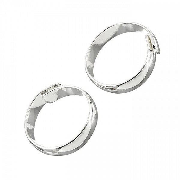 19mm Adjustable Silver Plated Ring Bases 5mm Wide (PK2)