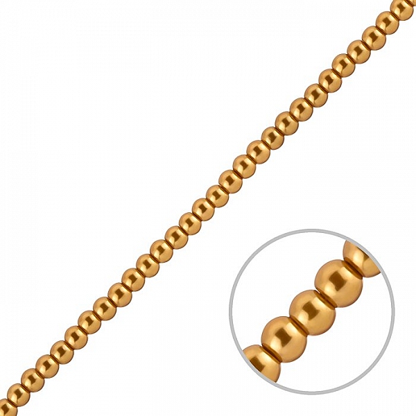 Round Peru Brown Glass Pearl Beads - 4mm (16" Strand)