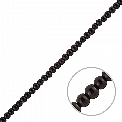 Black Round Glass Pearl Beads 4mm (Sold on 16" Strand)