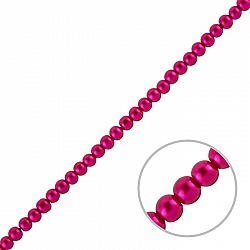 4mm Glass Pearl Beads Round - Deep Pink (On 15" Strand)