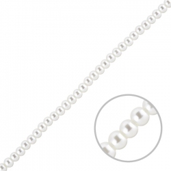 4mm Glass Pearl Beads Round White Sold on 16.5" Strand