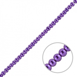 Glass Pearl Beads Round 4mm Dark Violet - On 16" Strand