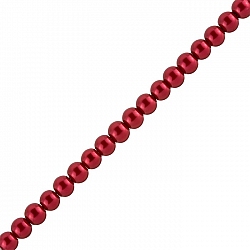 Glass Pearl Beads Round 6mm - Fire Brick Red 16" Strand