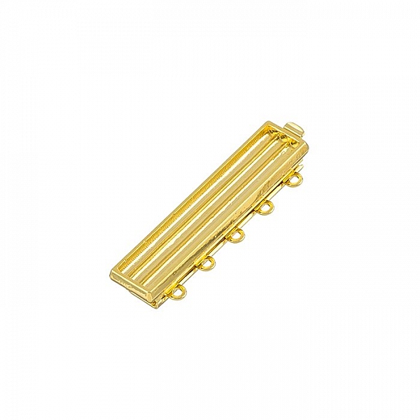 33mm 5 Hole Clasp For Delica Seed Beads (Gold Plated)