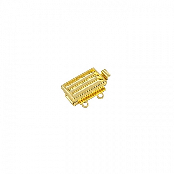 Gold Plated 2 Hole Clasp For Delica Bead Weaving - 13mm